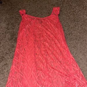 Orange see through cover up